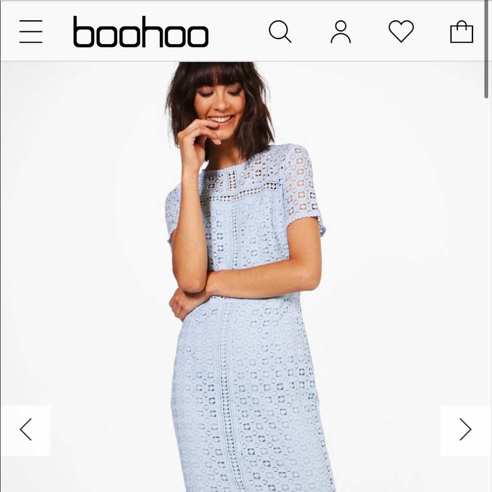 Boohoo crochet midi dress